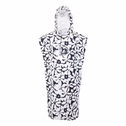 Regatta Unisex Adult Large Floral Hooded Towel - S-M, Navy/White