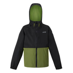 Regatta Childrens/Kids Hanleigh II Waterproof Jacket - 14 Years, Black/Nephrite Green/Grenoble Green
