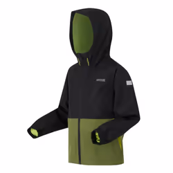 Regatta Childrens/Kids Hanleigh II Waterproof Jacket - 14 Years, Black/Nephrite Green/Grenoble Green