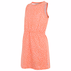 Regatta Girls Beylina Micro-Dot Dress - 3-4 Years, Peach Bloom/White