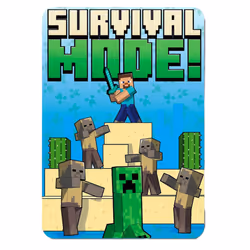 Minecraft Survival Mode Fleece Blanket