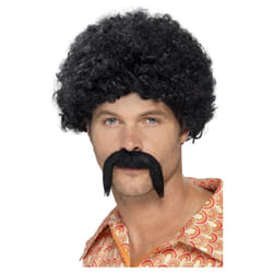 Smiffys Mens 70s Disco King Wig & Moustache Set