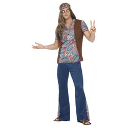 Smiffys Mens Orion The Hippie Costume Set - M R, Blue
