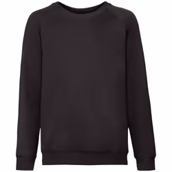 Fruit Of The Loom Childrens/Kids Classic Raglan Sweatshirt - 12-13 Years, Black