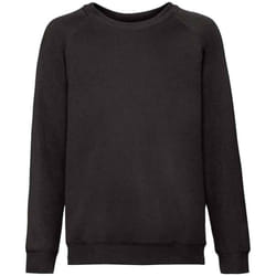 Fruit Of The Loom Childrens/Kids Classic Raglan Sweatshirt - 12-13 Years, Black