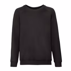 Fruit of the Loom Childrens/Kids Classic Raglan Sweatshirt - 12-13 Years, Black