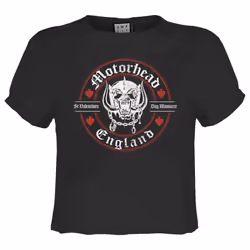 Amplified Womens/Ladies St Valentines Day Massacre Motorhead Crop T-Shirt - M, Charcoal