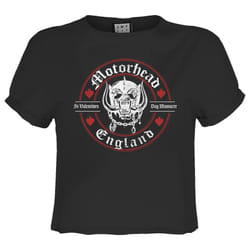 Amplified Womens/Ladies St Valentines Day Massacre Motorhead Crop T-Shirt - L, Charcoal