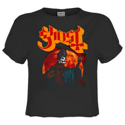 Amplified Womens/Ladies Hunter's Moon Ghost Crop T-Shirt - S, Charcoal