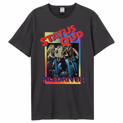 Amplified Unisex Adult Piledriver Status Quo T-Shirt - XS, Charcoal