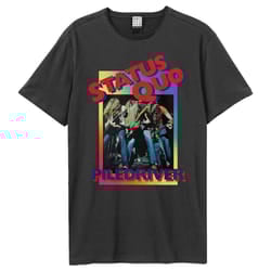 Amplified Unisex Adult Piledriver Status Quo T-Shirt - XL, Charcoal