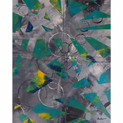 Anna Bernad Greens And Blacks Canvas Print