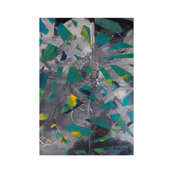 Anna Bernad Greens And Blacks Paper Poster - 40cm x 30cm, Black/Green/Grey