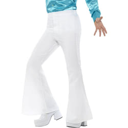 Smiffys Mens Flared Costume Trousers - M, White