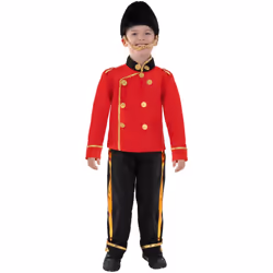 Smiffys Childrens/Kids Busby Guard Costume Set - 7-9 Years, Red/Black/Gold