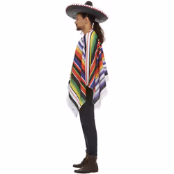 Smiffys Unisex Adult Striped Poncho