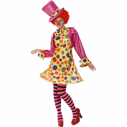 Smiffys Womens/Ladies Clown Lady Costume Set - 12 UK - 14 UK, Multicoloured