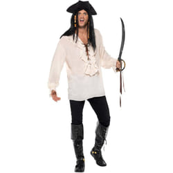 Smiffys Mens Pirate Costume Top - XL, Ivory