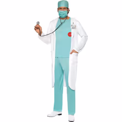 Smiffys Mens Doctor Costume Set - M, Green/White