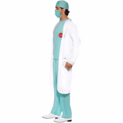 Smiffys Mens Doctor Costume Set - L, Green/White