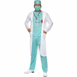 Smiffys Mens Doctor Costume Set - L, Green/White
