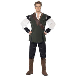 Smiffys Mens Robin Hood Costume Set - L, Green/Brown/Black