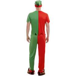 Smiffys Unisex Adult Elf Costume Set - XL, Green/Red