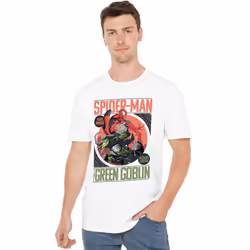 Spider-Man Mens Vs Green Goblin T-Shirt - L, White