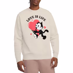 Felix The Cat Unisex Adult Love Is Life Sweatshirt - M, Natural