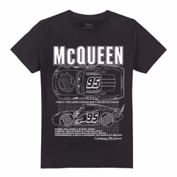 Cars Mens Lightning McQueen Outline T-Shirt - M, Black