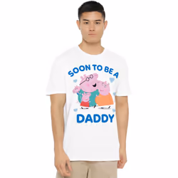 Peppa Pig Mens Soon To Be Daddy Pig T-Shirt