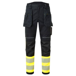 Portwest Mens PW3 FR Modaflame Hi-Vis Holster Pocket Trousers - 34R, Yellow/Black