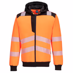 Portwest Unisex Adult PW3 Hi-Vis Safety Full Zip Hoodie - XXL, Orange/Black