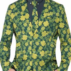Smiffys Mens Shamrock Blazer - XL, Green