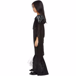 Smiffys Girls Deluxe Raven Princess Costume Set - 7-9 Years, Black