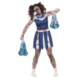 Smiffys Girls Zombie Cheerleader Costume Set - 4-6 Years, Blue/White