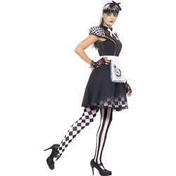 Smiffys Womens/Ladies Alice Gothic Costume Set - XS, Black/White