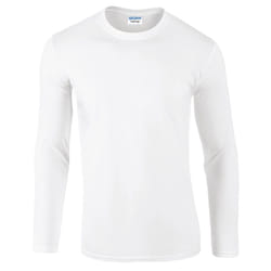 Gildan Unisex Adult Softstyle Long-Sleeved T-Shirt - 3XL, White