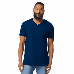 Gildan Mens Softstyle V Neck T-Shirt - 3XL, Navy