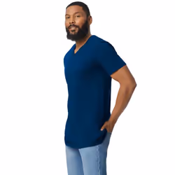 Gildan Mens Softstyle V Neck T-Shirt - 3XL, Navy