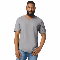 Gildan Mens Softstyle V Neck T-Shirt - 3XL, Sport Grey