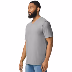 Gildan Mens Softstyle V Neck T-Shirt - 3XL, Sport Grey