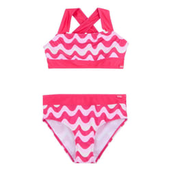 Regatta Girls Dakaria III Wavy Striped Bikini Set - 5-6 Years, Pop