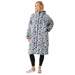 Regatta Unisex Adult Large Floral Changing Robe - L-XL, Navy/White