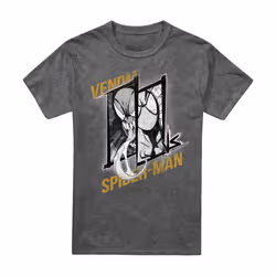 Spider-Man Mens Vs Venom T-Shirt - XL, Vintage Black