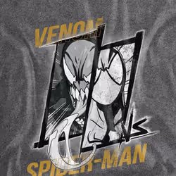 Spider-Man Mens Vs Venom T-Shirt - XL, Vintage Black