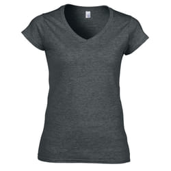 Gildan Womens/Ladies Softstyle Heather V Neck T-Shirt - XL, Dark Heather
