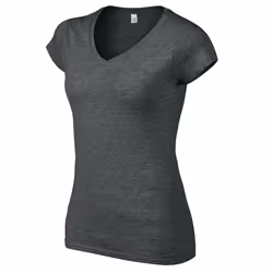 Gildan Womens/Ladies Softstyle Heather V Neck T-Shirt - XL, Dark Heather