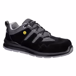 Portwest Unisex Adult S1 ESD SR FO Cow Suede Composite Toecap Safety Trainers - 6.5 UK, Black/Grey