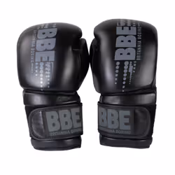 BBE Unisex Adult Leather Boxing Gloves - 454g, Black